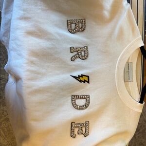 White 'BRIDE' Sweatshirt with Embellished Letters